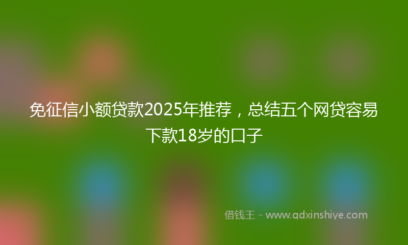 免征信小额贷款2025年推荐，总结五个网贷容易下款18岁的口子