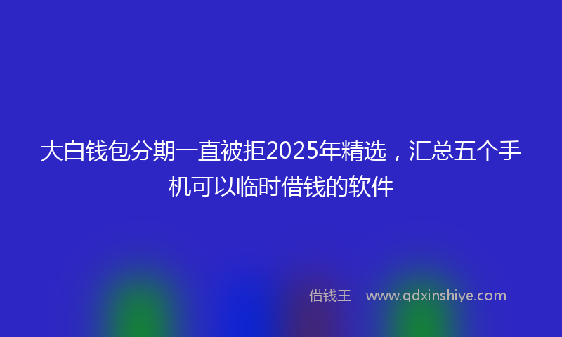 大白钱包分期一直被拒2025年精选，汇总五个手机可以临时借钱的软件