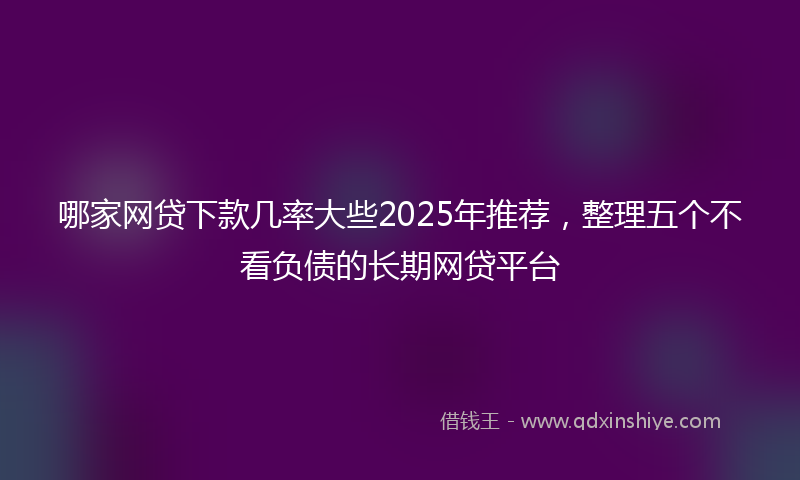 哪家网贷下款几率大些2025年推荐，整理五个不看负债的长期网贷平台