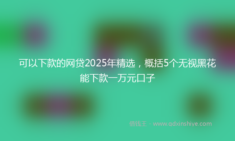 可以下款的网贷2025年精选，概括5个无视黑花能下款一万元口子