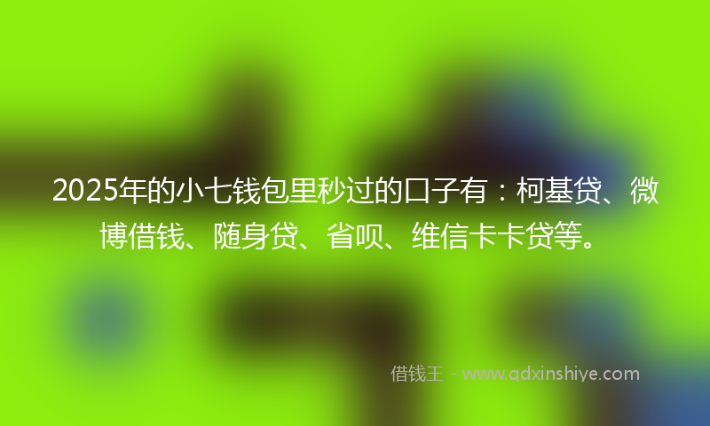 2025年的小七钱包里秒过的口子有：柯基贷、微博借钱、随身贷、省呗、维信卡卡贷等。