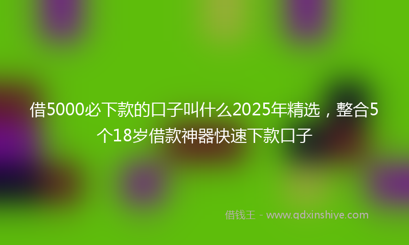 借5000必下款的口子叫什么2025年精选，整合5个18岁借款神器快速下款口子