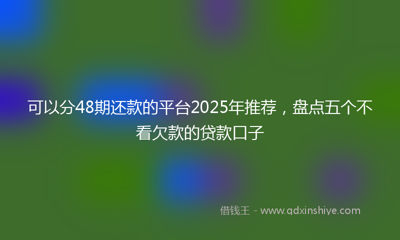 可以分48期还款的平台2025年推荐，盘点五个不看欠款的贷款口子