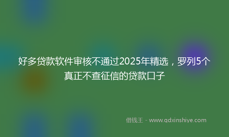 好多贷款软件审核不通过2025年精选，罗列5个真正不查征信的贷款口子