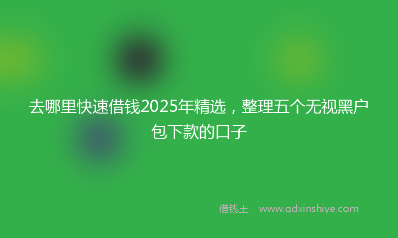 去哪里快速借钱2025年精选，整理五个无视黑户包下款的口子