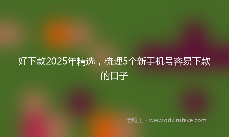 好下款2025年精选，梳理5个新手机号容易下款的口子