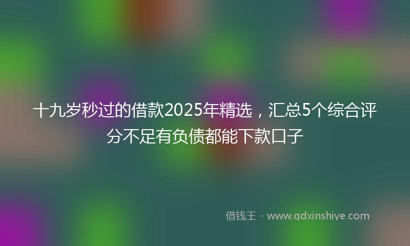 十九岁秒过的借款2025年精选，汇总5个综合评分不足有负债都能下款口子