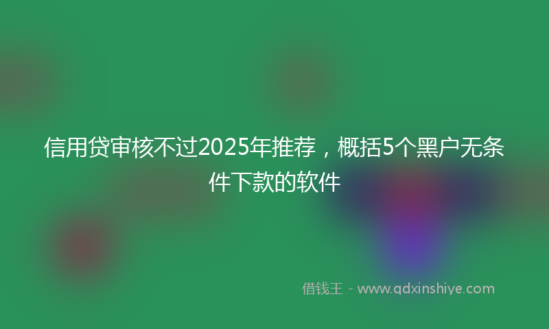 信用贷审核不过2025年推荐，概括5个黑户无条件下款的软件
