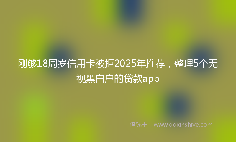 刚够18周岁信用卡被拒2025年推荐，整理5个无视黑白户的贷款app