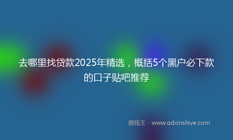 去哪里找贷款2025年精选，概括5个黑户必下款的口子贴吧推荐