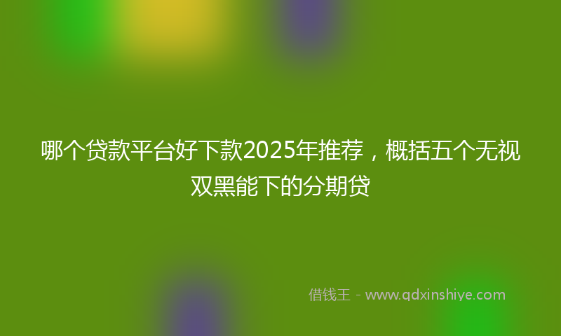哪个贷款平台好下款2025年推荐，概括五个无视双黑能下的分期贷