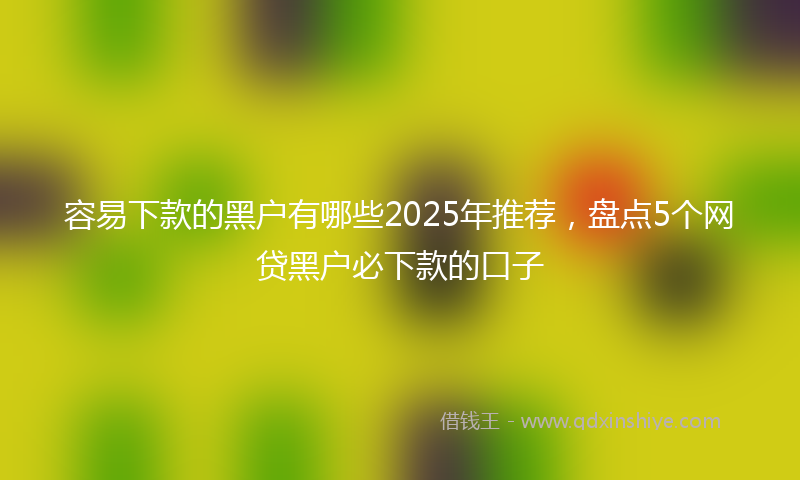 容易下款的黑户有哪些2025年推荐，盘点5个网贷黑户必下款的口子