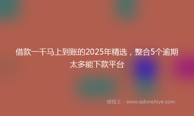 借款一千马上到账的2025年精选，整合5个逾期太多能下款平台