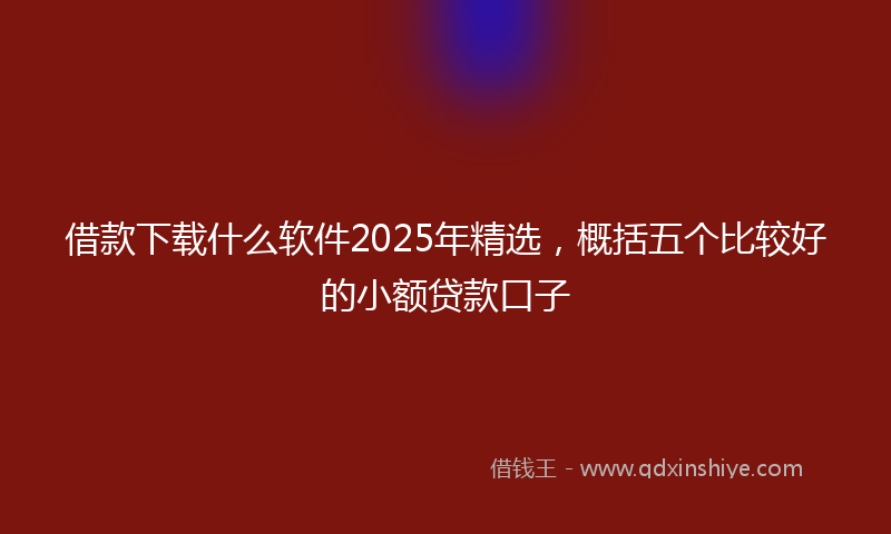 借款下载什么软件2025年精选，概括五个比较好的小额贷款口子