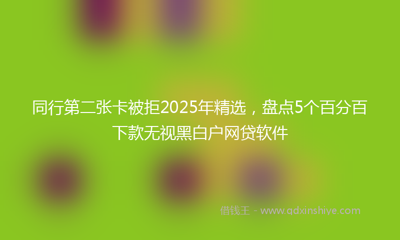 同行第二张卡被拒2025年精选，盘点5个百分百下款无视黑白户网贷软件