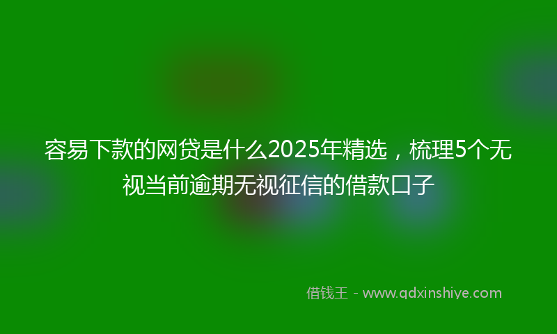 容易下款的网贷是什么2025年精选，梳理5个无视当前逾期无视征信的借款口子