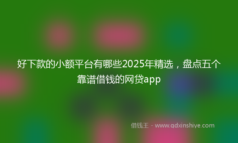 好下款的小额平台有哪些2025年精选，盘点五个靠谱借钱的网贷app