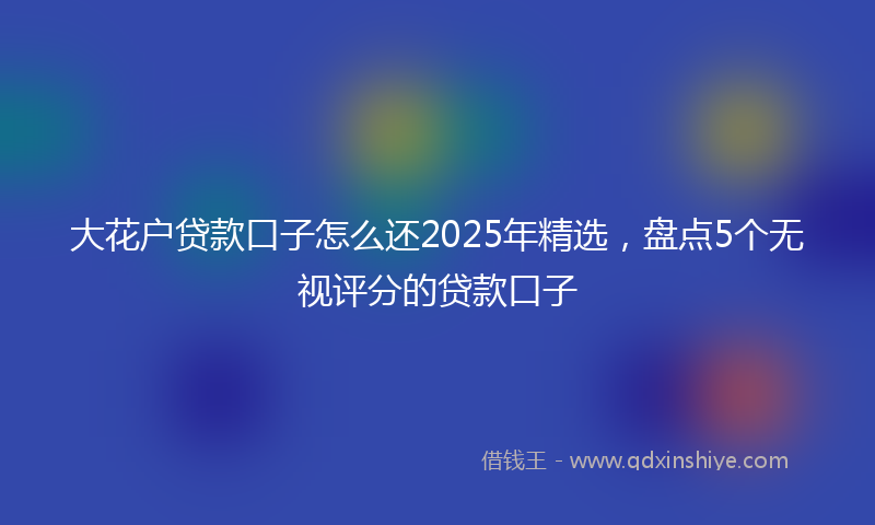 大花户贷款口子怎么还2025年精选，盘点5个无视评分的贷款口子