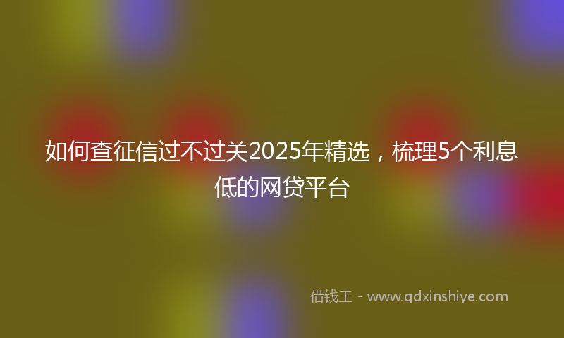 如何查征信过不过关2025年精选，梳理5个利息低的网贷平台