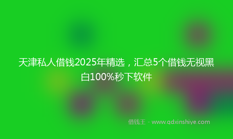 天津私人借钱2025年精选，汇总5个借钱无视黑白100%秒下软件