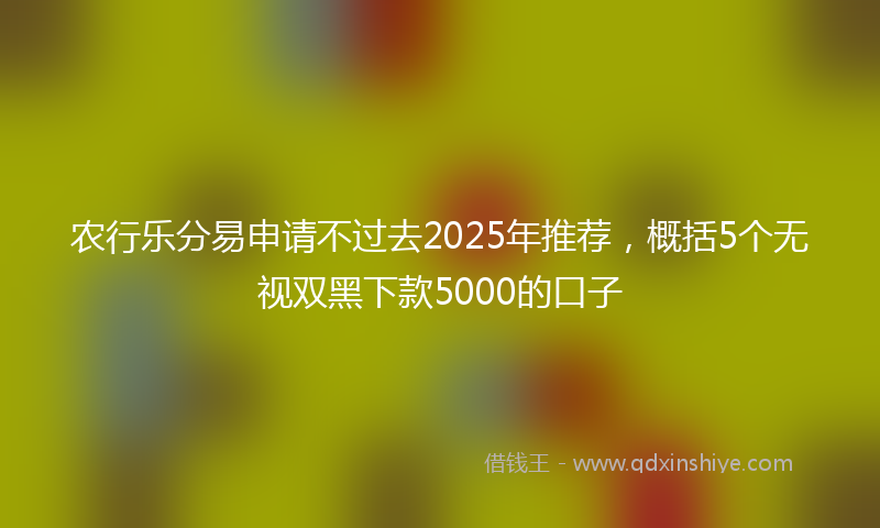 农行乐分易申请不过去2025年推荐，概括5个无视双黑下款5000的口子