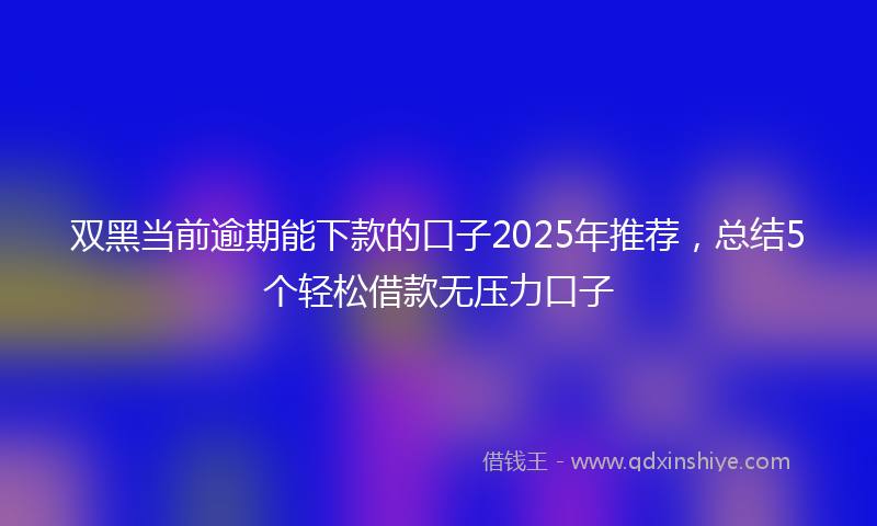 双黑当前逾期能下款的口子2025年推荐，总结5个轻松借款无压力口子