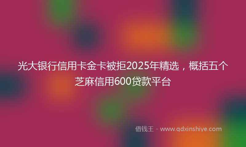 光大银行信用卡金卡被拒2025年精选，概括五个芝麻信用600贷款平台