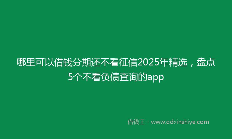 哪里可以借钱分期还不看征信2025年精选，盘点5个不看负债查询的app