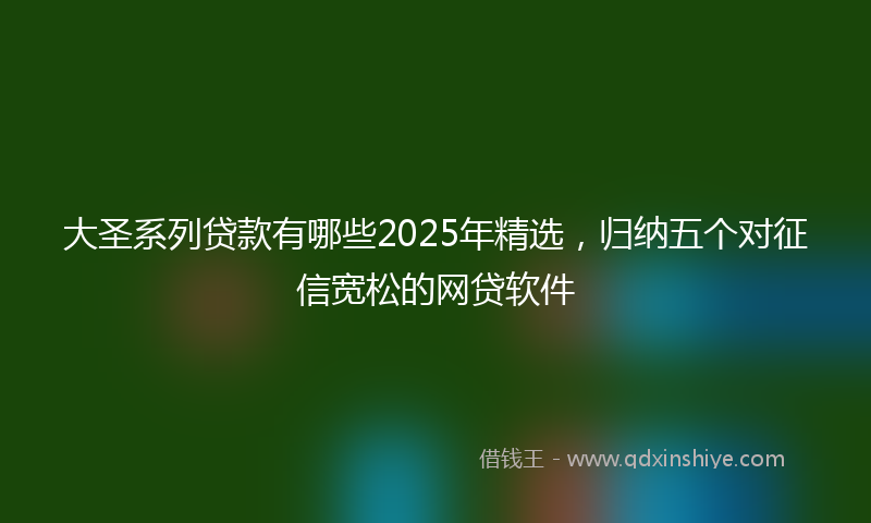 大圣系列贷款有哪些2025年精选，归纳五个对征信宽松的网贷软件