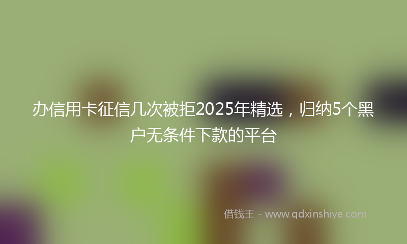 办信用卡征信几次被拒2025年精选，归纳5个黑户无条件下款的平台