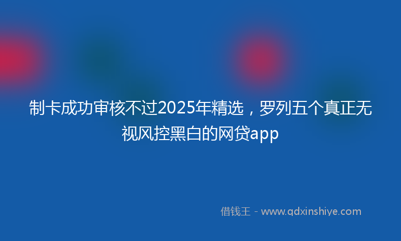 制卡成功审核不过2025年精选，罗列五个真正无视风控黑白的网贷app
