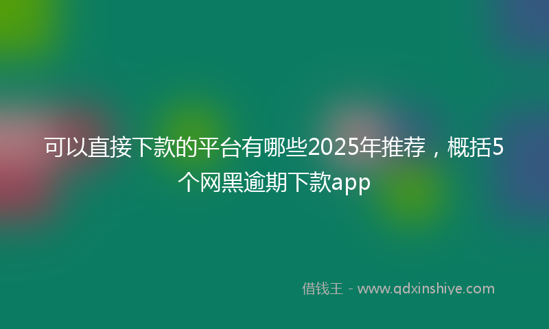 可以直接下款的平台有哪些2025年推荐，概括5个网黑逾期下款app