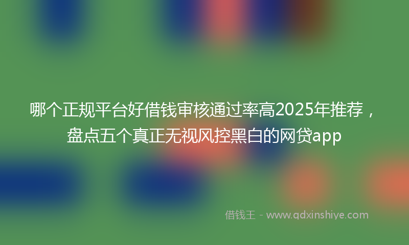 哪个正规平台好借钱审核通过率高2025年推荐，盘点五个真正无视风控黑白的网贷app