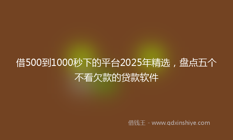 借500到1000秒下的平台2025年精选，盘点五个不看欠款的贷款软件