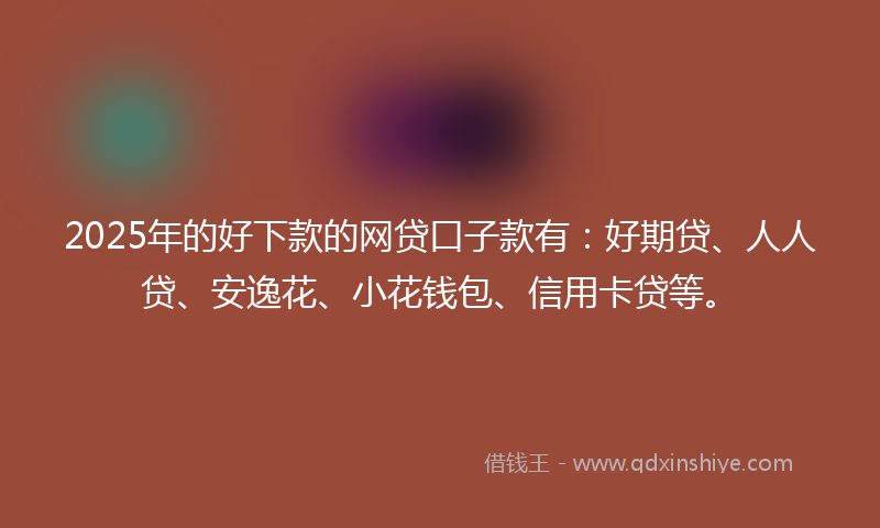 2025年的好下款的网贷口子款有：好期贷、人人贷、安逸花、小花钱包、信用卡贷等。
