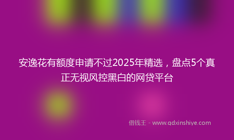 安逸花有额度申请不过2025年精选，盘点5个真正无视风控黑白的网贷平台