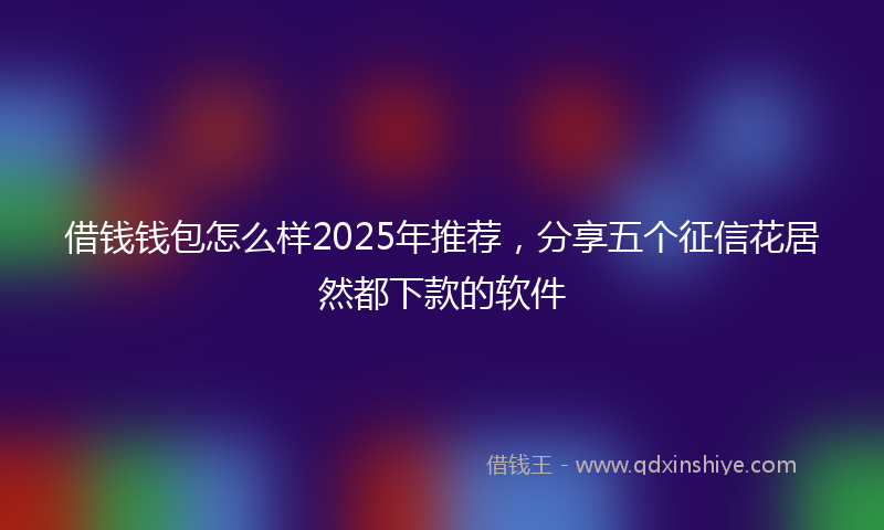借钱钱包怎么样2025年推荐，分享五个征信花居然都下款的软件