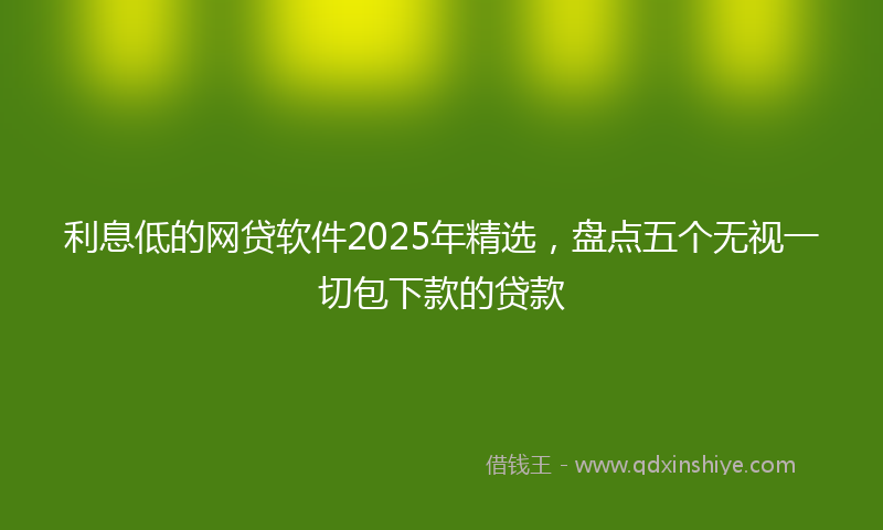 利息低的网贷软件2025年精选，盘点五个无视一切包下款的贷款