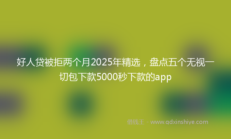 好人贷被拒两个月2025年精选，盘点五个无视一切包下款5000秒下款的app