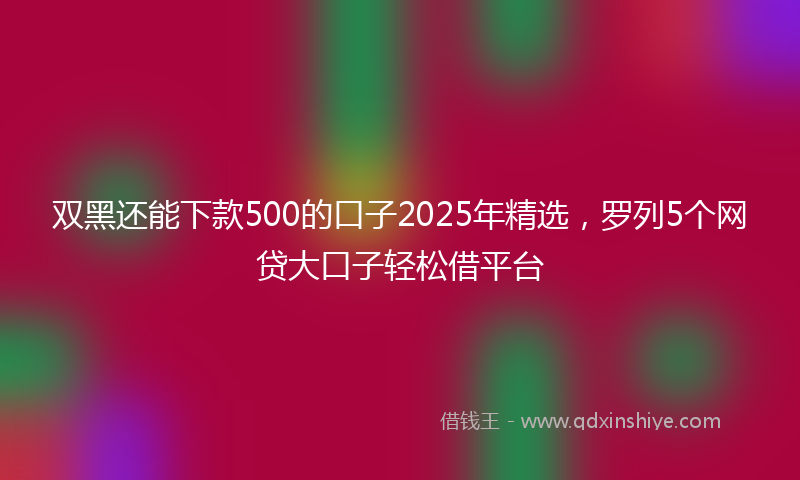 双黑还能下款500的口子2025年精选，罗列5个网贷大口子轻松借平台