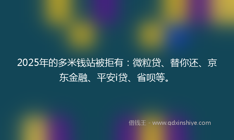 2025年的多米钱站被拒有：微粒贷、替你还、京东金融、平安i贷、省呗等。