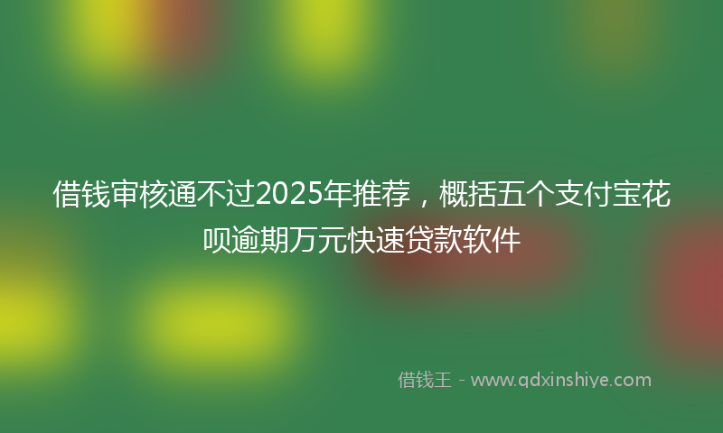 借钱审核通不过2025年推荐，概括五个支付宝花呗逾期万元快速贷款软件
