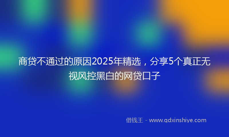 商贷不通过的原因2025年精选，分享5个真正无视风控黑白的网贷口子