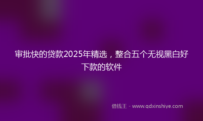 审批快的贷款2025年精选，整合五个无视黑白好下款的软件