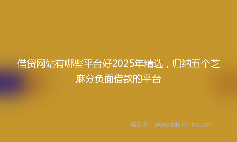 借贷网站有哪些平台好2025年精选，归纳五个芝麻分负面借款的平台