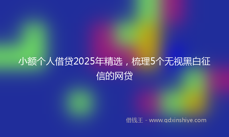 小额个人借贷2025年精选，梳理5个无视黑白征信的网贷