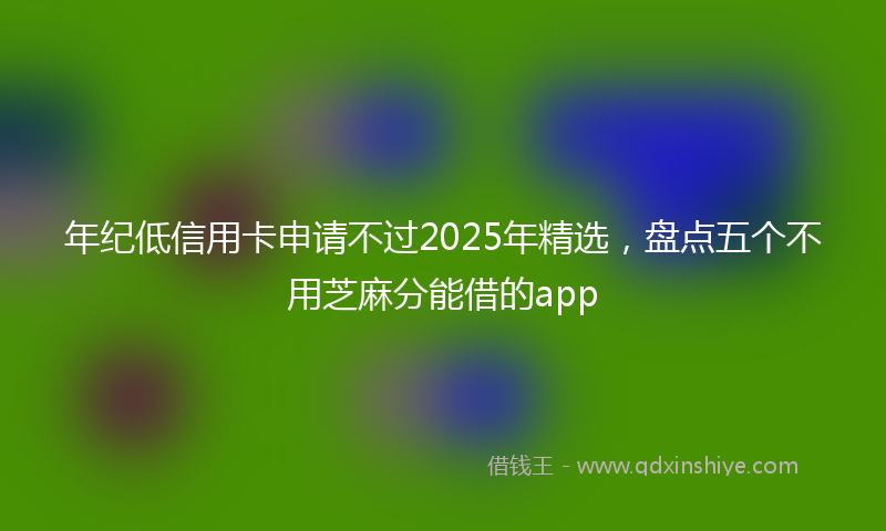 年纪低信用卡申请不过2025年精选，盘点五个不用芝麻分能借的app