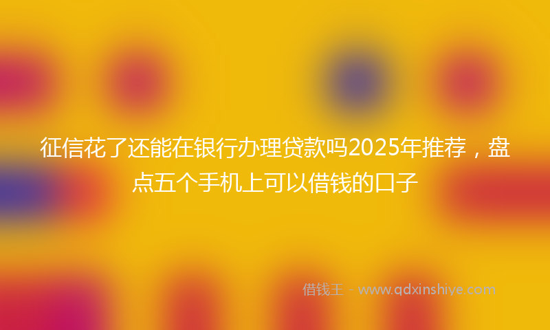 征信花了还能在银行办理贷款吗2025年推荐，盘点五个手机上可以借钱的口子