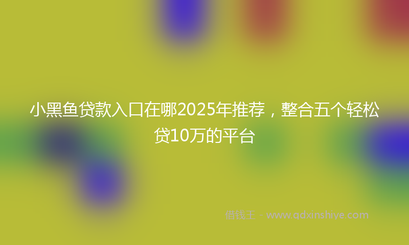 小黑鱼贷款入口在哪2025年推荐，整合五个轻松贷10万的平台