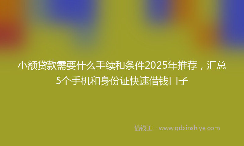 小额贷款需要什么手续和条件2025年推荐，汇总5个手机和身份证快速借钱口子